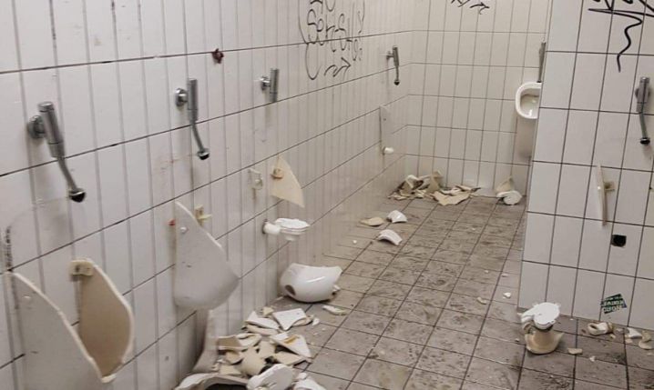 Toalety na stadionie BVB po wizycie Herthy Berlin...